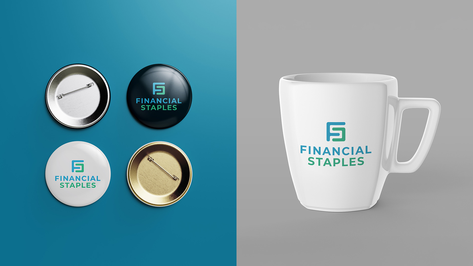 Financial Staples – Pin Badges & Mug